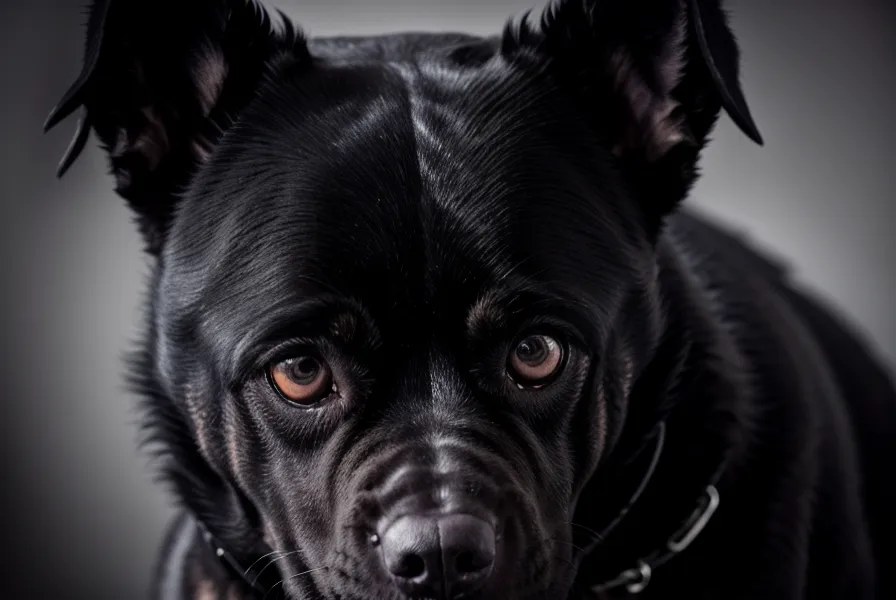 Nahaufnahme eines Hundes, der das 'Whale Eye' als Warnsignal zeigt.
