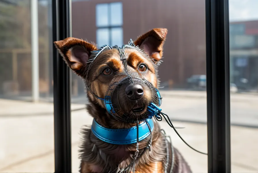 Nahaufnahme eines stabilen Drahtmaulkorbs für Hunde zur Sicherheit nach Beißvorfällen.